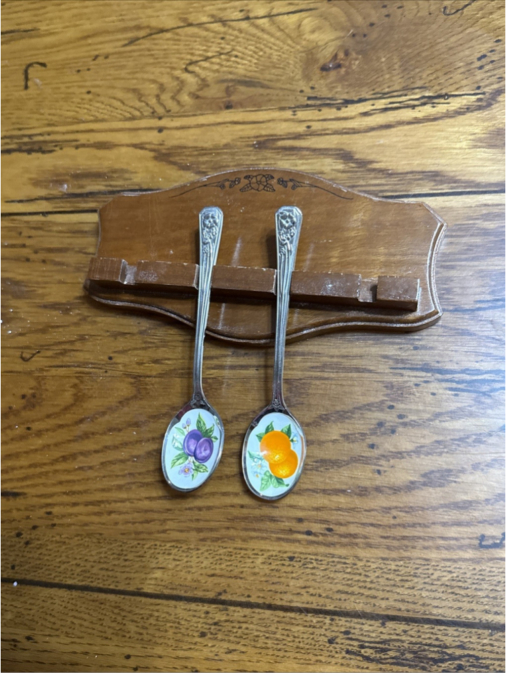 Collectible Avon 1981 Fruit Jelly Spoons Stainless Steel Porcelain Enamel Set